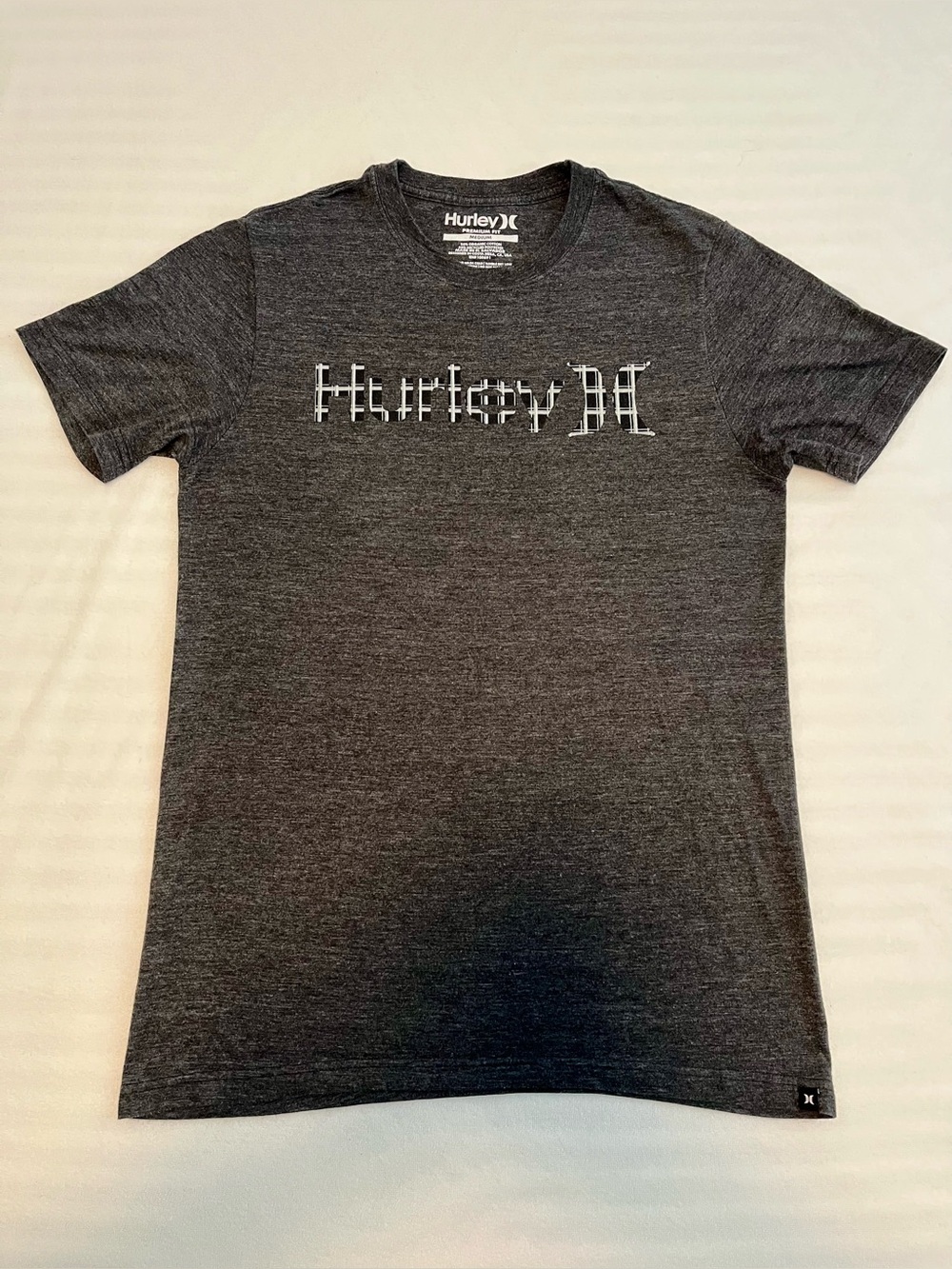 Medium Hurley Graphic T Shirt Charcoal Gray / Grey Premium Fit Short Sleeve Tee